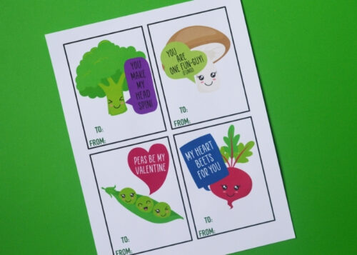Adorable, Free Printable Veggie Valentine Cards for Kids