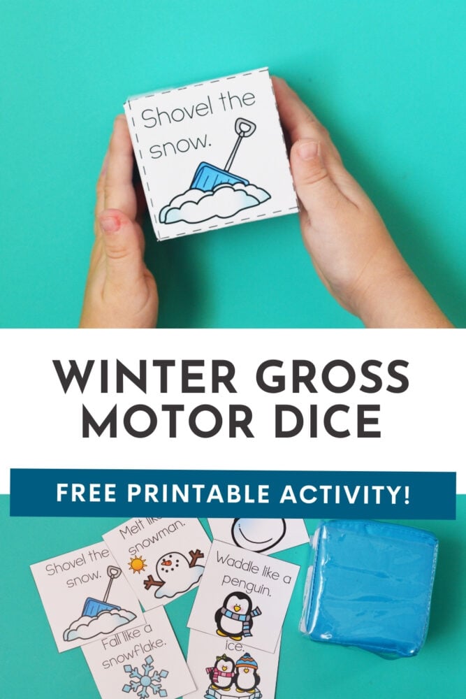 winter gross motor dice free printable activity