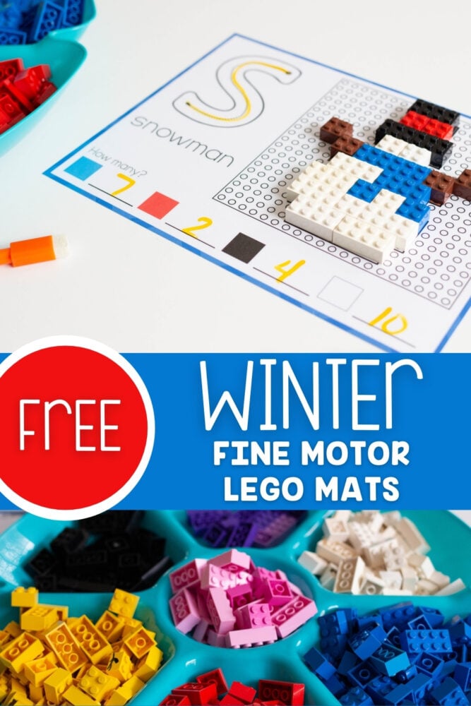 free winter fine motor lego mats