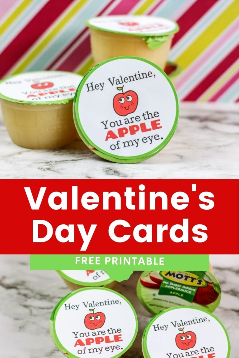 Free Printable Applesauce Valentine Card for Kids