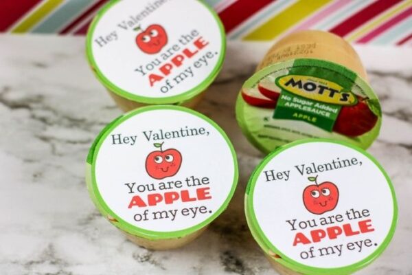 Free Printable Applesauce Valentine Card for Kids