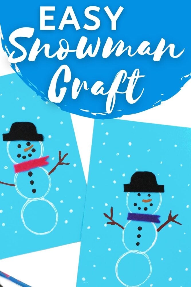 easy snowman craft for preschoolers and kindergarteners