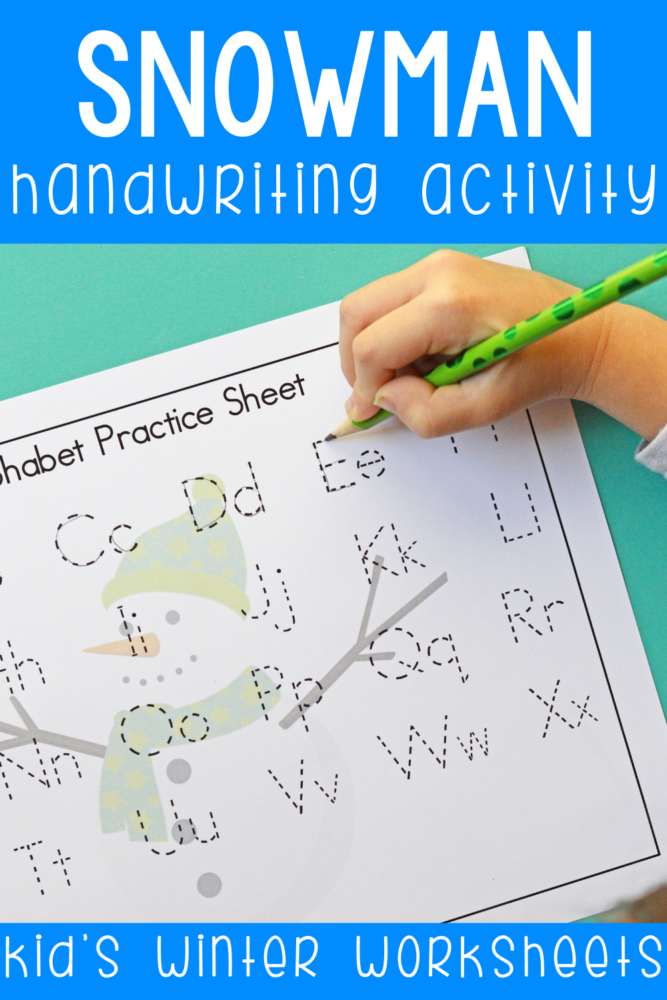 free printable snowman handwriting worksheets.