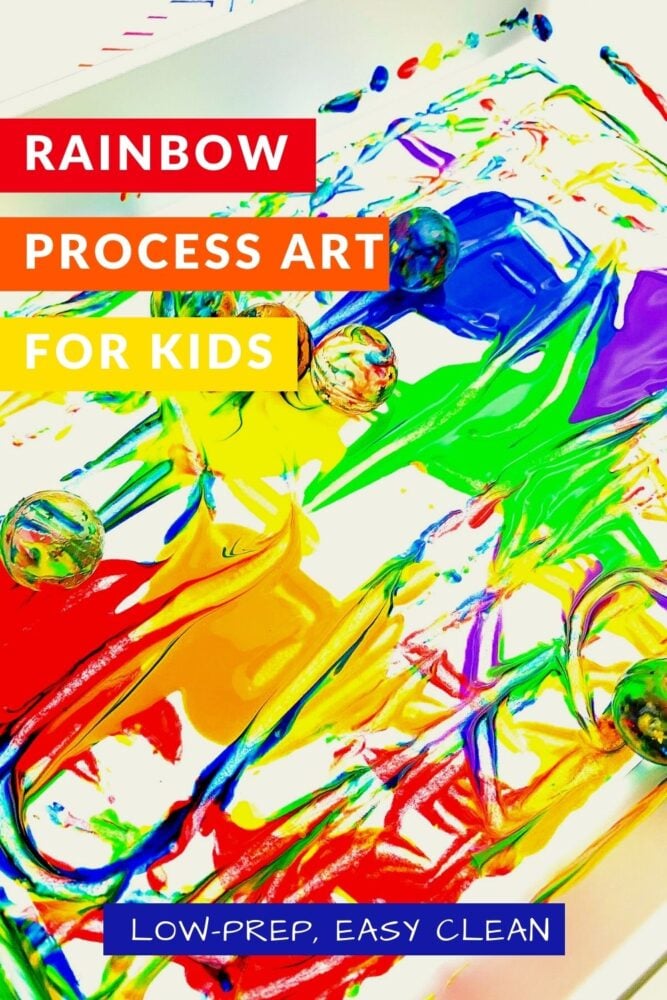 low-prep rainbow process art for kids