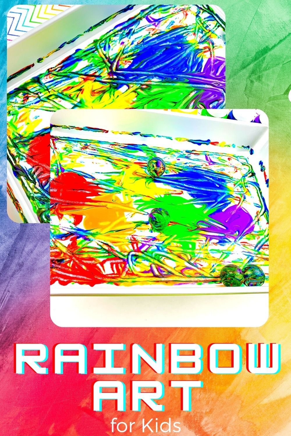 Fun Rainbow Bouncy Ball Process Art for Kids