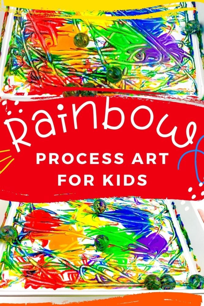 easy rainbow process art activity for kids
