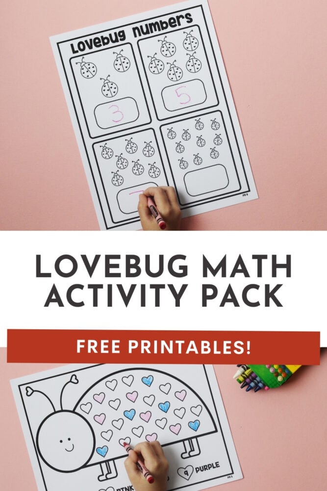 lovebug math activity pack free printables
