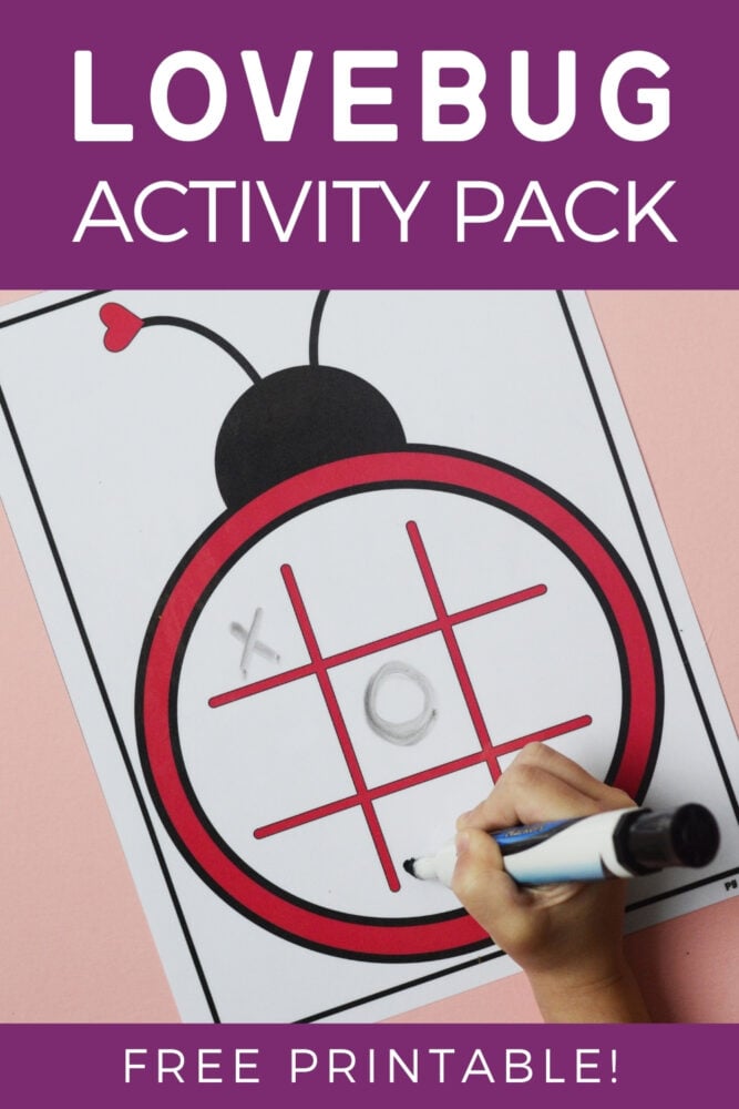 free lovebug valentine's day activity pack