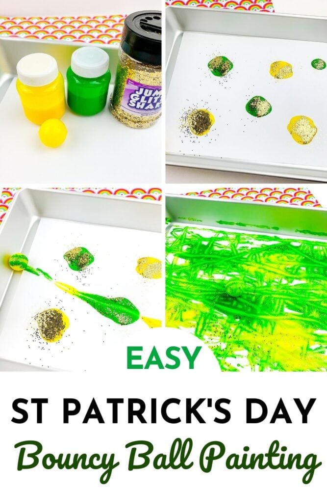 st. patrick's day bouncy ball painting
