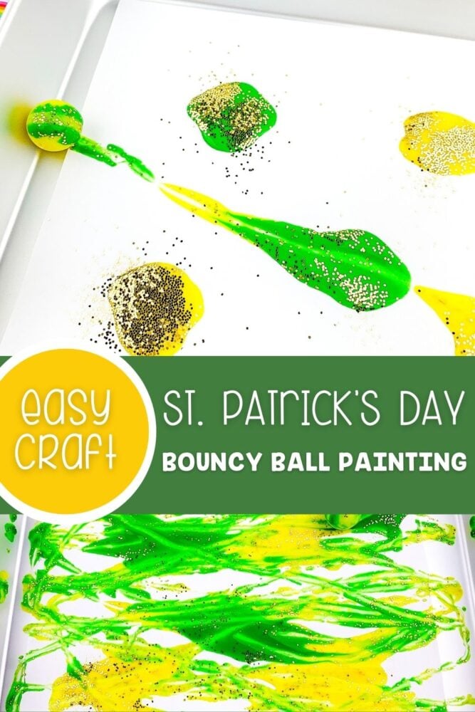 st. patrick's day bouncy ball painting