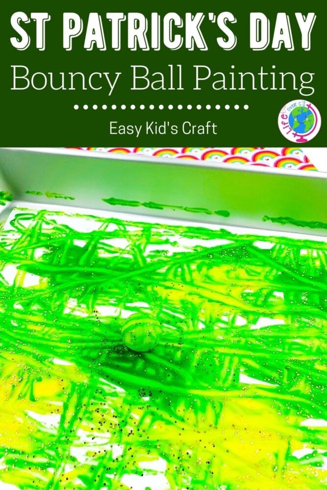 st. patrick's day bouncy ball painting