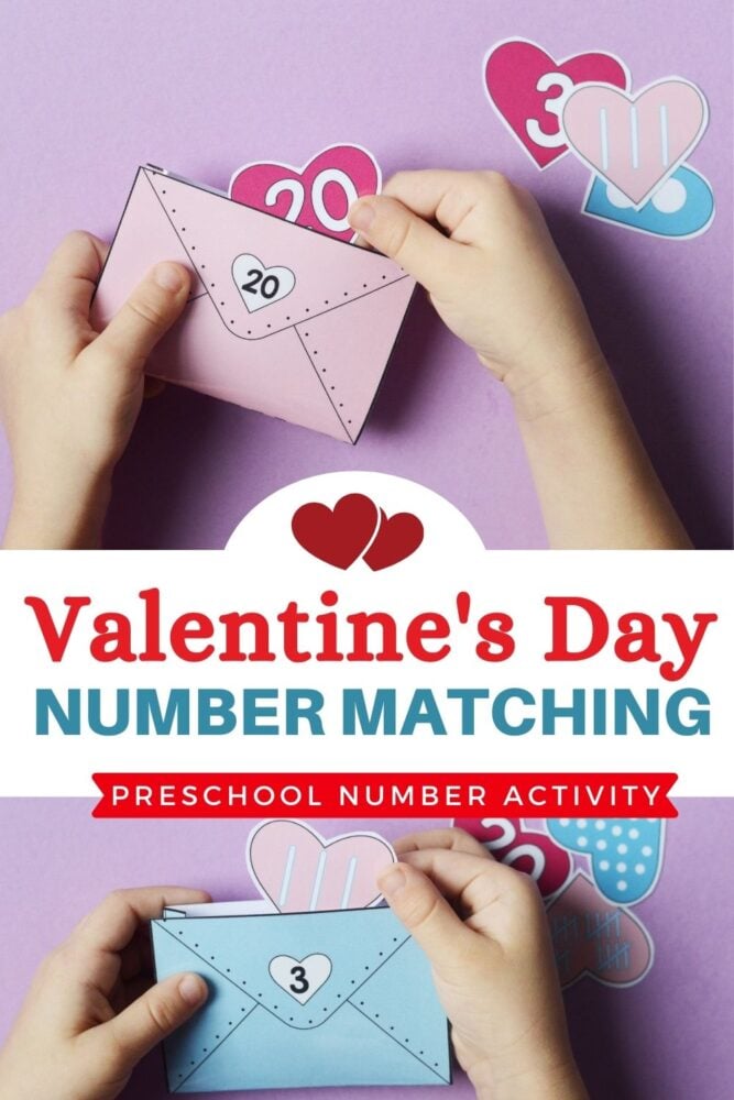 valentine's day number matching preschool number activity