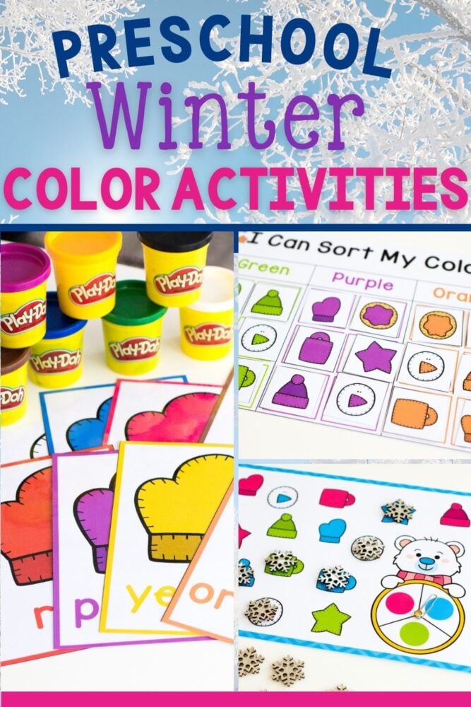preschool winter color activities pack