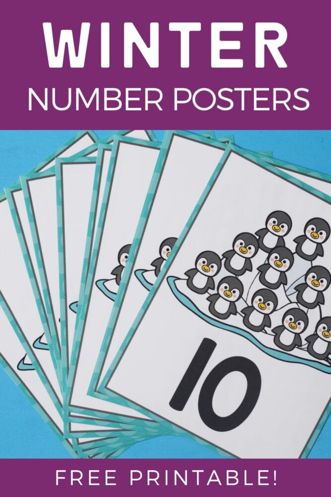 free printable winter number posters