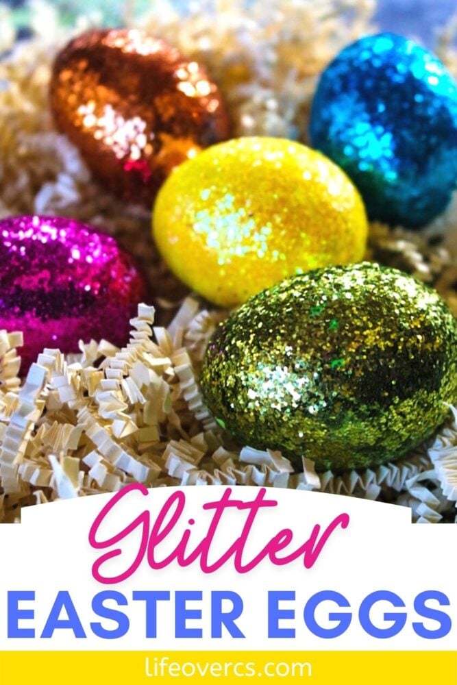 glitter easter eggs