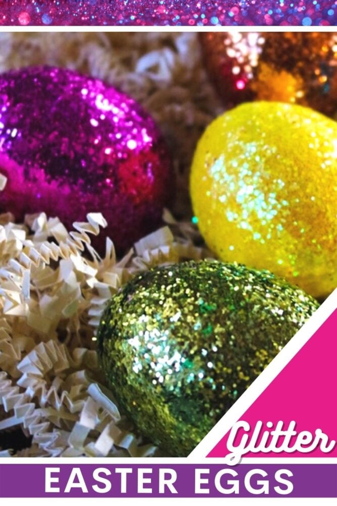 glitter easter eggs