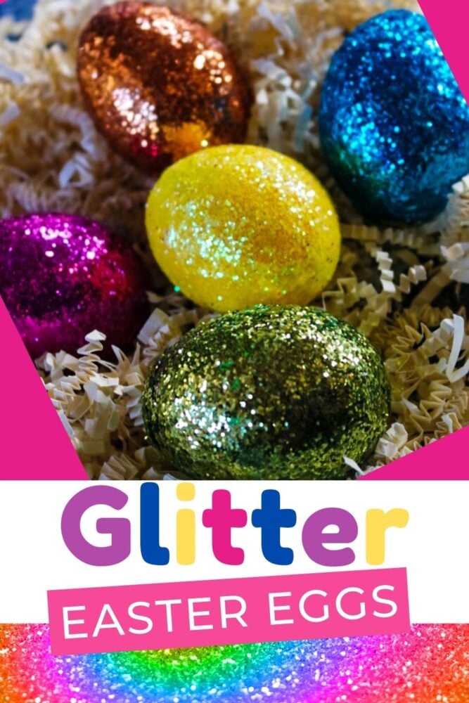 glitter easter eggs
