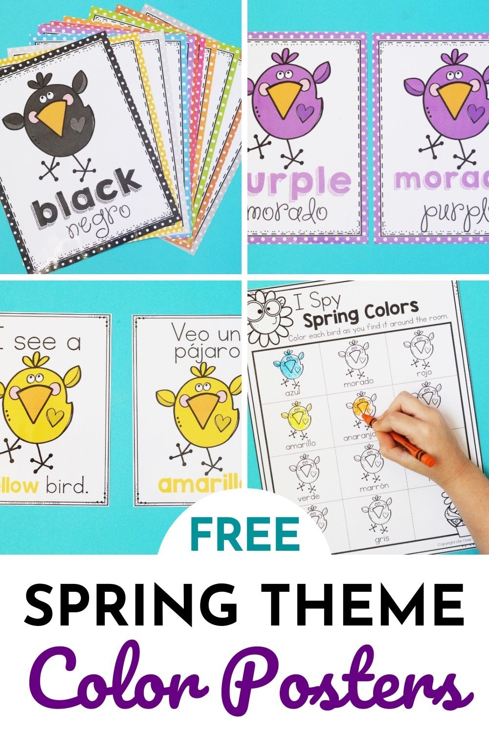 Free Printable Spring Color Posters & I Spy Game 17 photos of the spring themed color posters and matching i spy game.