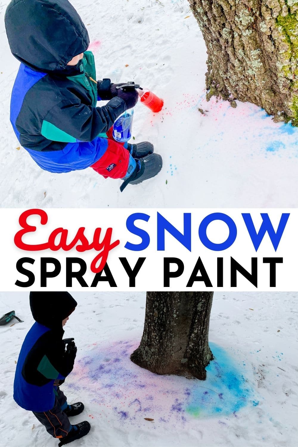Snow Spray Paint Winter Art Projects for Preschoolers
