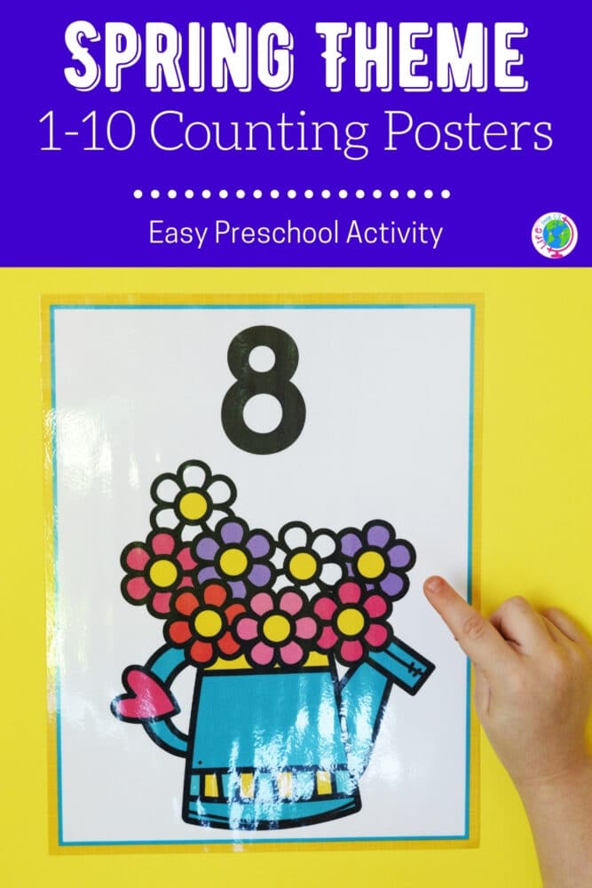 spring theme 1-10 counting posters preschool activity