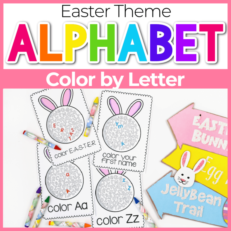 printable easter color the letter pages