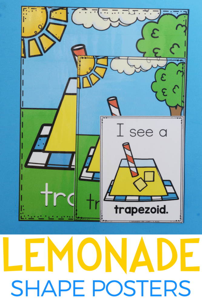 Free Printable Lemonade Theme 2D Shape Posters 6 the lemonade theme shapes posters for trapezoid.