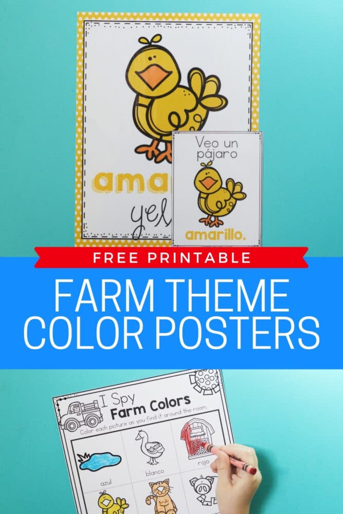 free printable farm theme color posters