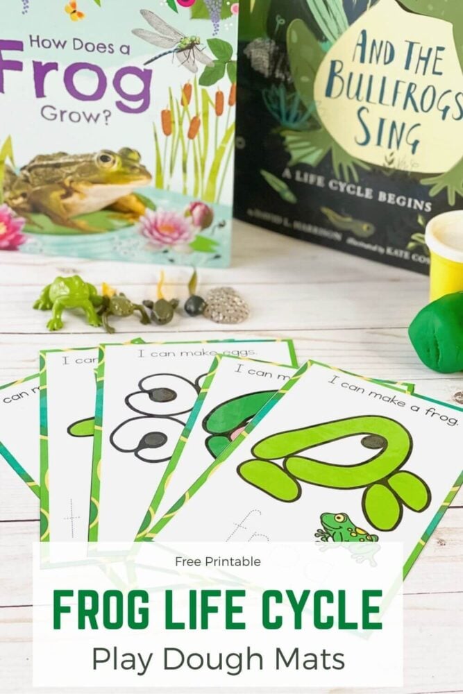 frog life cycle free printable play dough mats for preschool