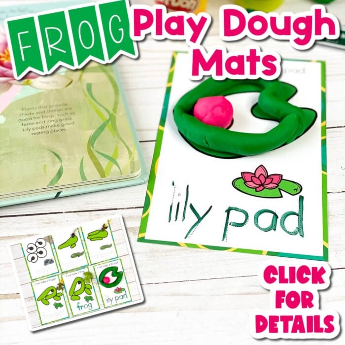 life cycle of a frog play dough mats for preschool science activities