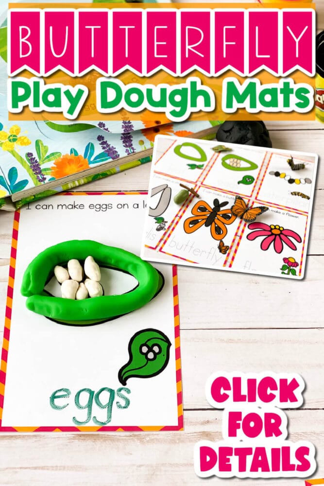 butterfly play dough mats for life cycle science activities