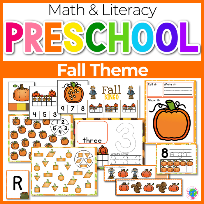 fall theme preschool math and literacy activities