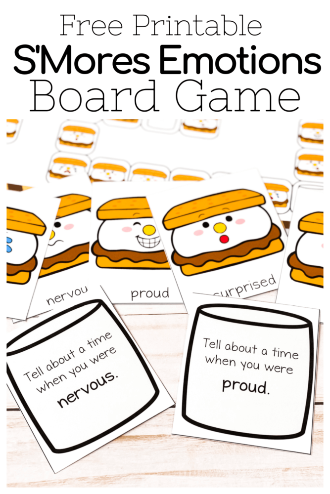 free printable s'mores emotions board game