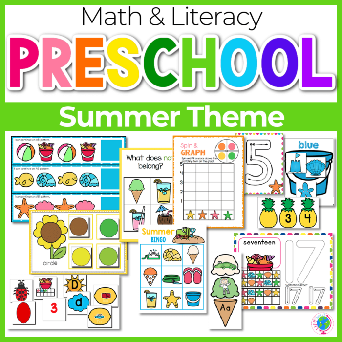 summer preschool math and literacy activities