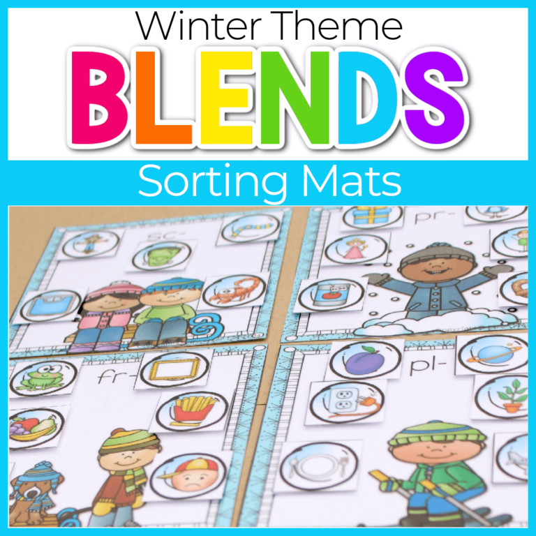 free printable blends sorting mats for winter