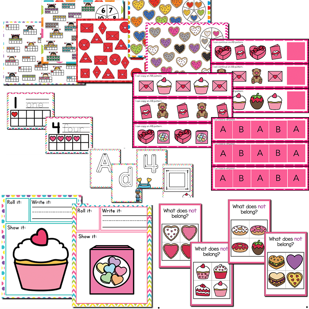 valentine's day theme math and literacy activities for preschool