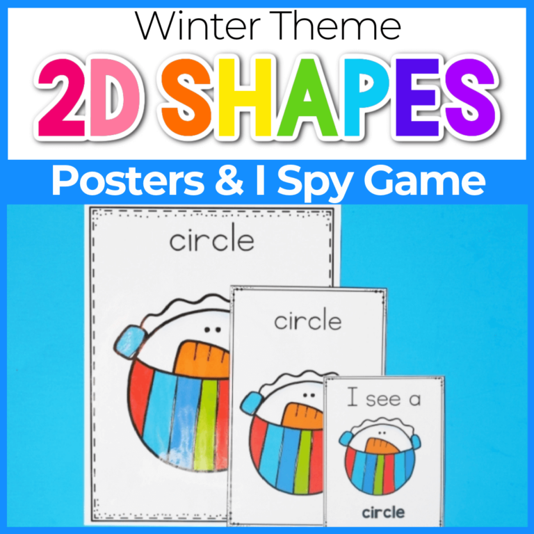 2d shape posters for preschool winter snowman theme