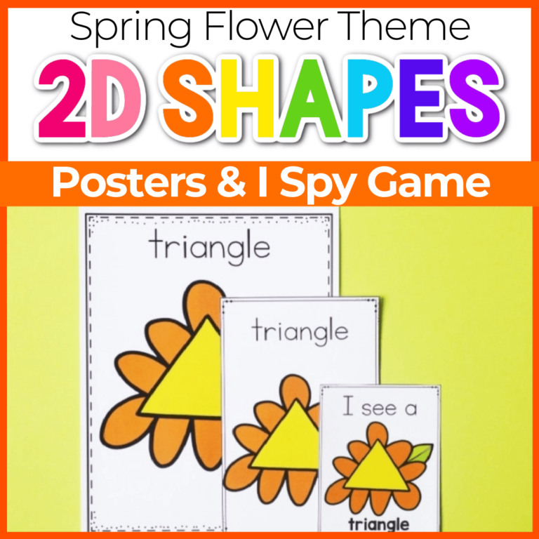 2d shape posters for preschool spring flower theme
