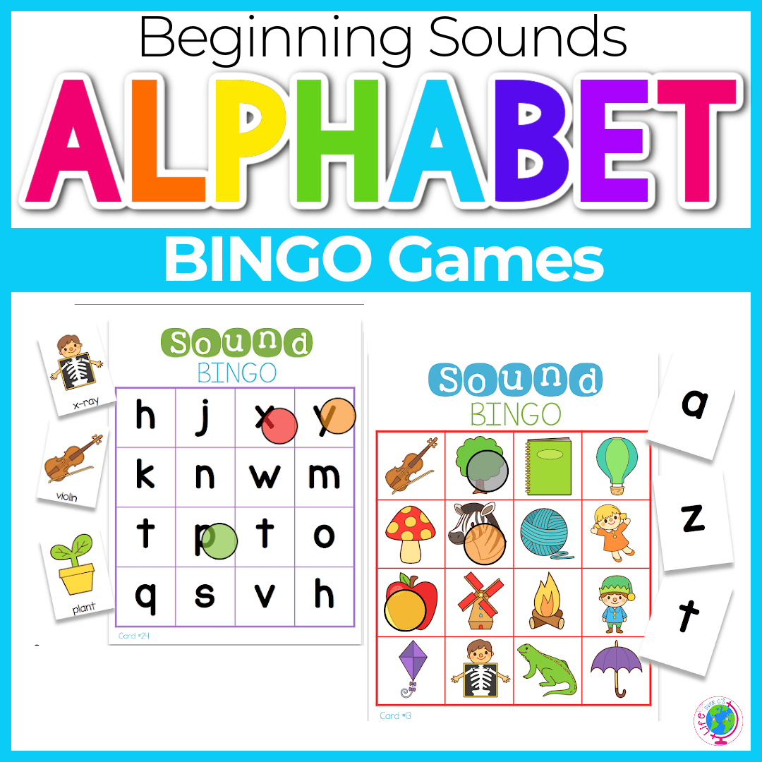 alphabet beginning sounds bingo boards