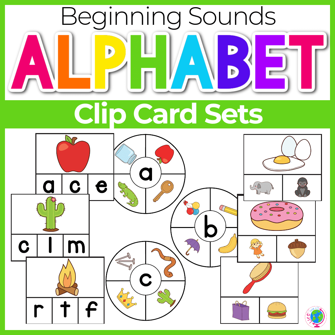 alphabet beginning sounds clip cards