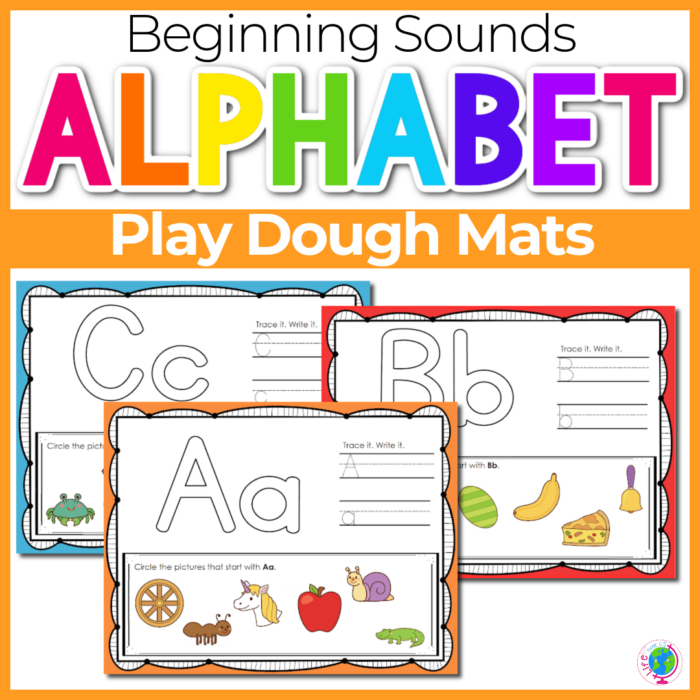 alphabet beginning sounds play dough mats
