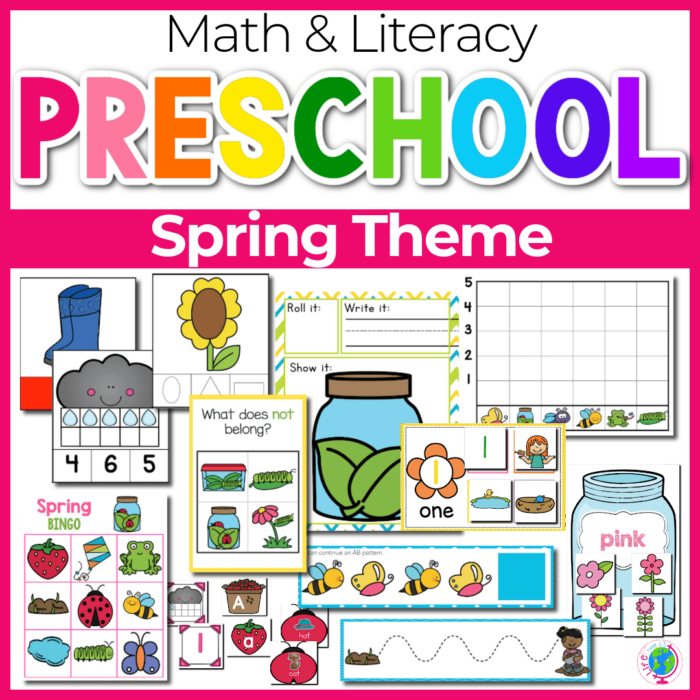 spring math and literacy preschool activities