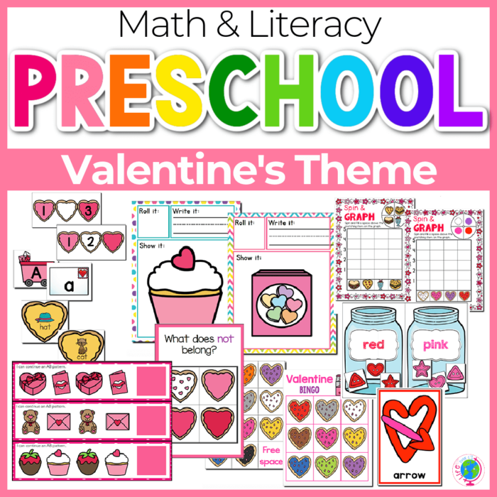 valentine's day preschool math and literacy activities