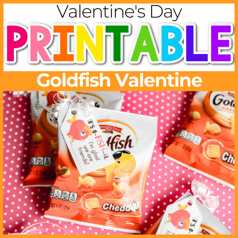 finished goldfish cracker valentine gifts for kids.