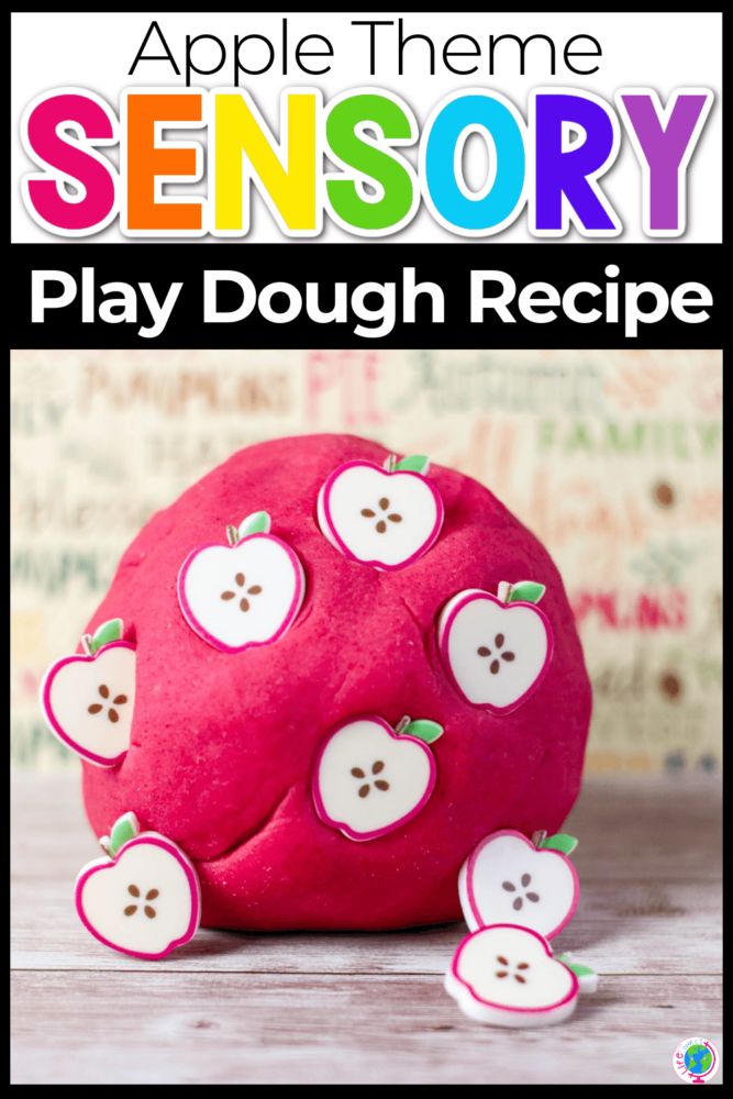 apple theme sensory play dough
