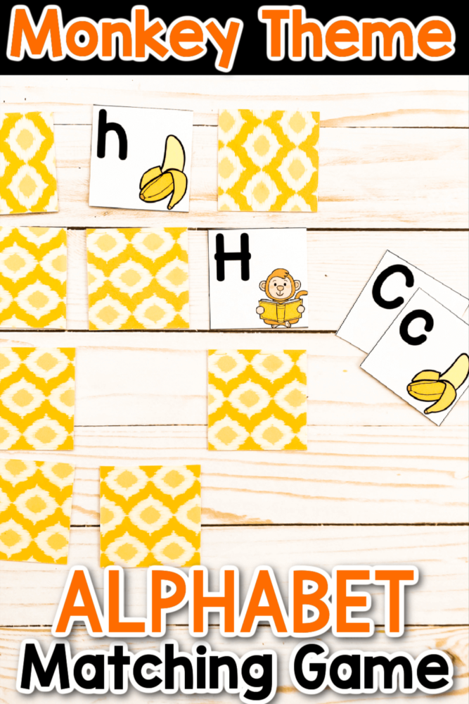 monkey theme alphabet matching game