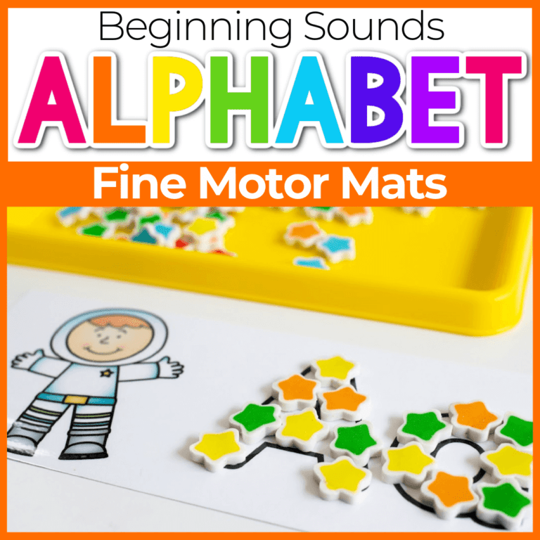 alphabet fine motor activity for preschoolers. fill the alphabet card with a picture of an astronaut and the letter 'a' with mini erasers
