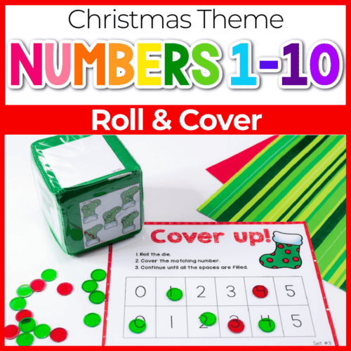 Free Christmas Roll and Cover Number Recognition Games