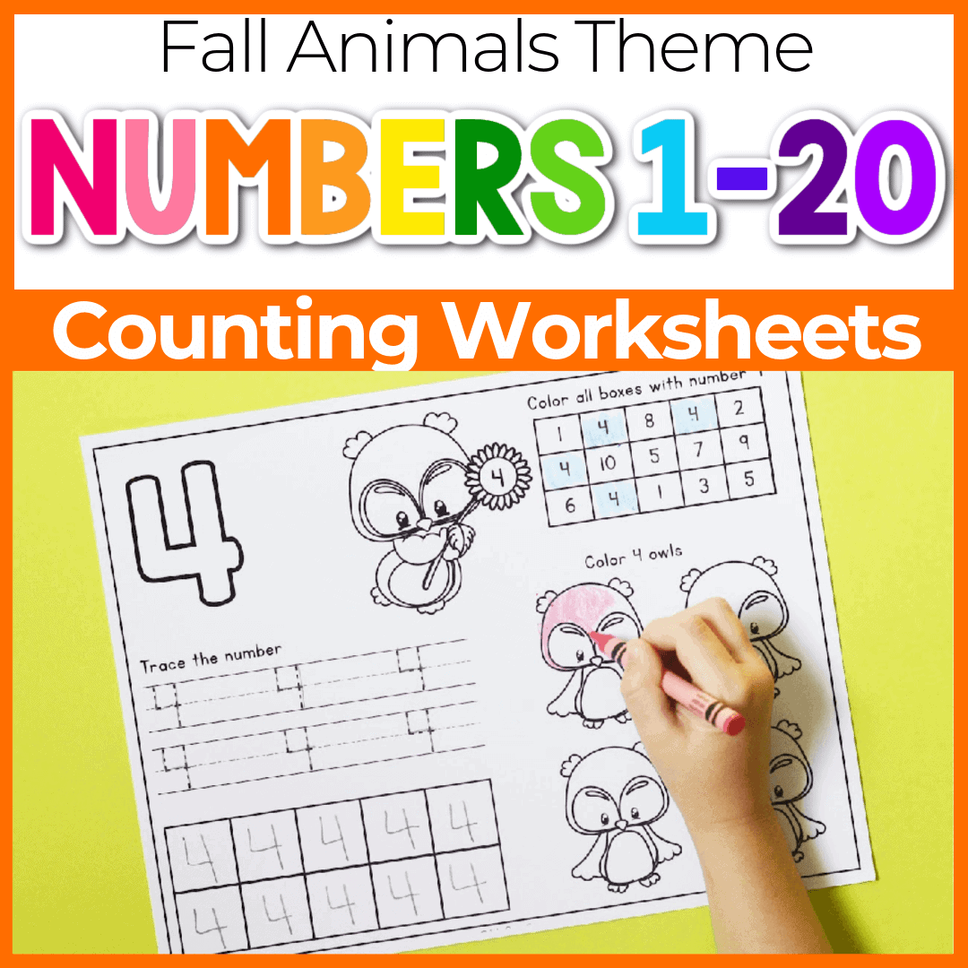 Free Printable Fall Number Tracing Worksheets for 1-20 10 fall number tracing worksheets for preschool and kindergarten