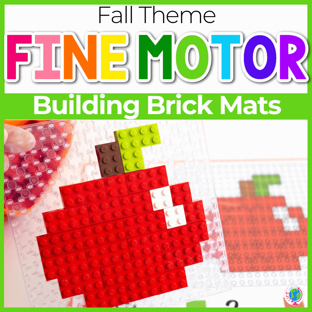 free printable fall fine motor mats to use with legos