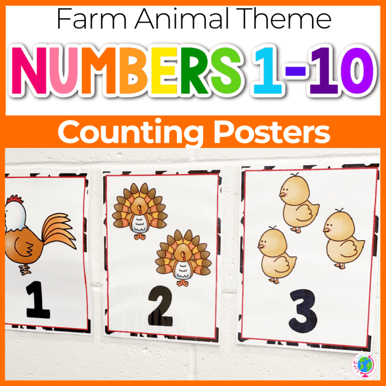 farm theme preschool counting posters for numbers 1-10 featured image
